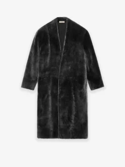 Shearling Lapelless Overcoat