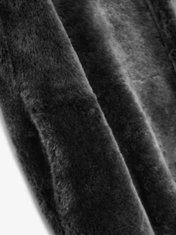 Shearling Lapelless Overcoat