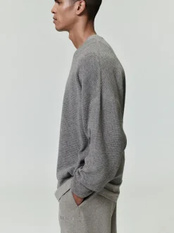 Waffle Crewneck Sweater