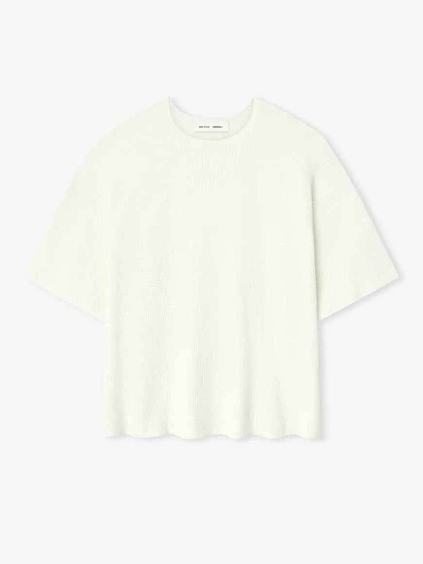 Waffle Short Sleeve Sweater
