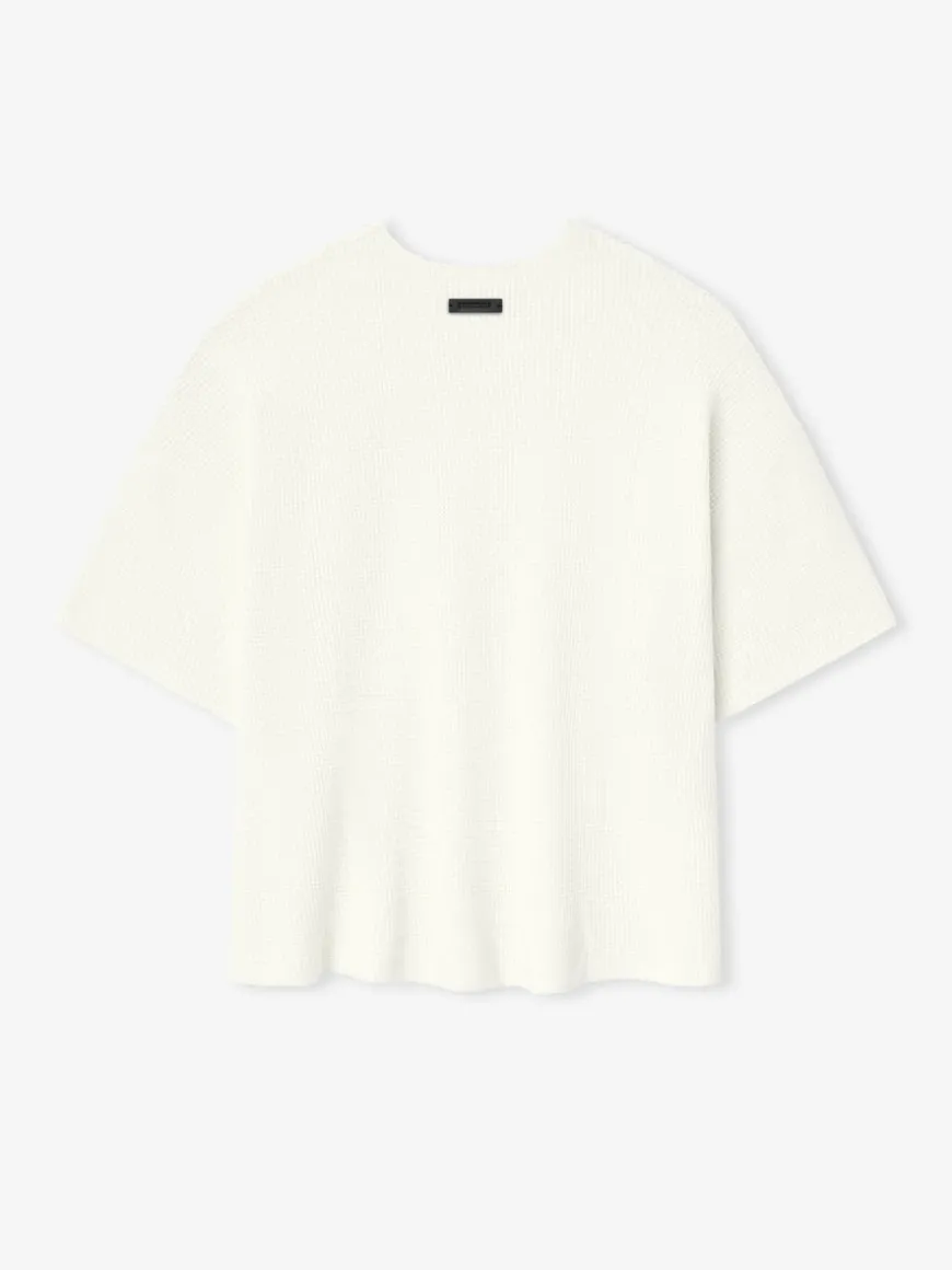 Waffle Short Sleeve Sweater