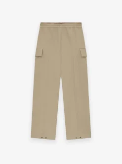 Weighted Twill Wide Leg Cargo Pants