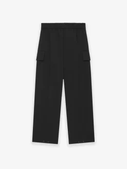 Weighted Twill Wide Leg Cargo Pants