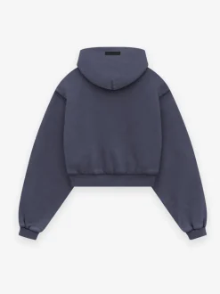 Women's Heavy Fleece Cropped V-Neck Hoodie
