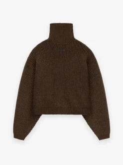 Women's Heavy Waffle Cropped Turtleneck