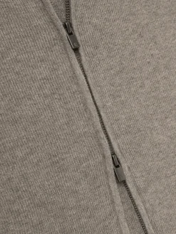Womens Soft Rib Knit Zip-Up Jacket