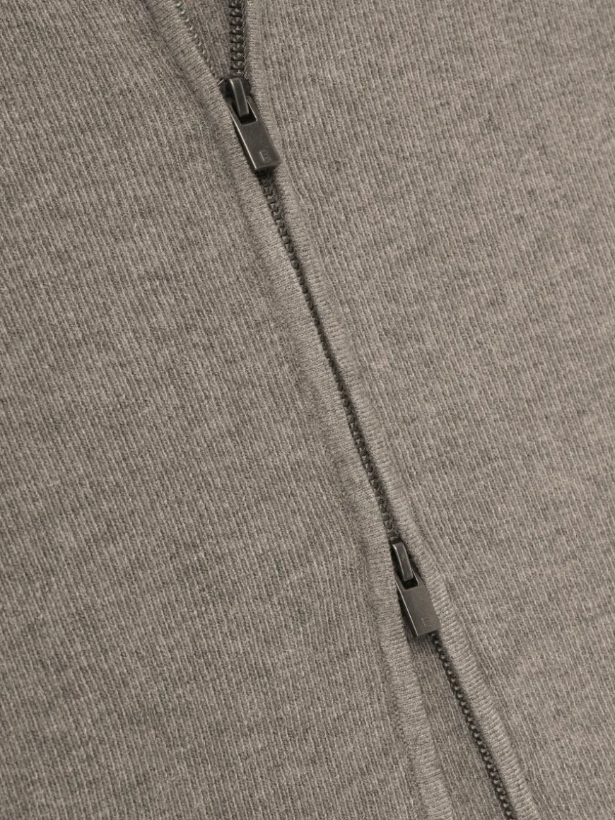 Womens Soft Rib Knit Zip-Up Jacket