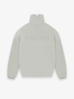 Womens Suede Fleece Mock Neck