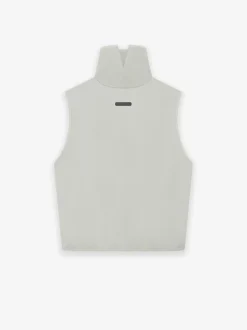 Womens Suede Fleece Mock Neck