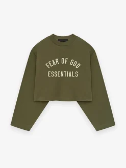 Womens Tri-Blend Cropped Longsleeve Shirt