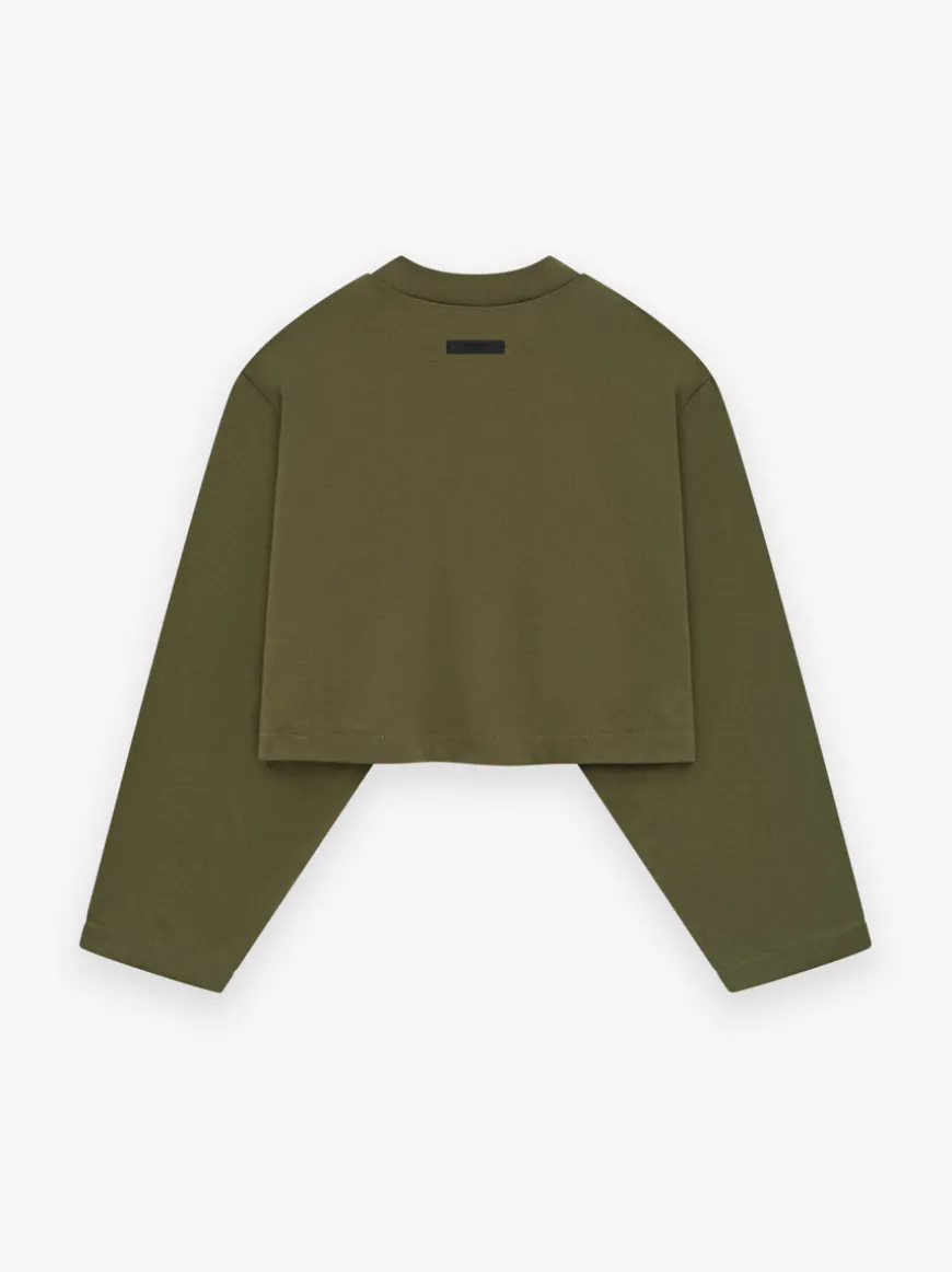 Womens Tri-Blend Cropped Longsleeve Shirt