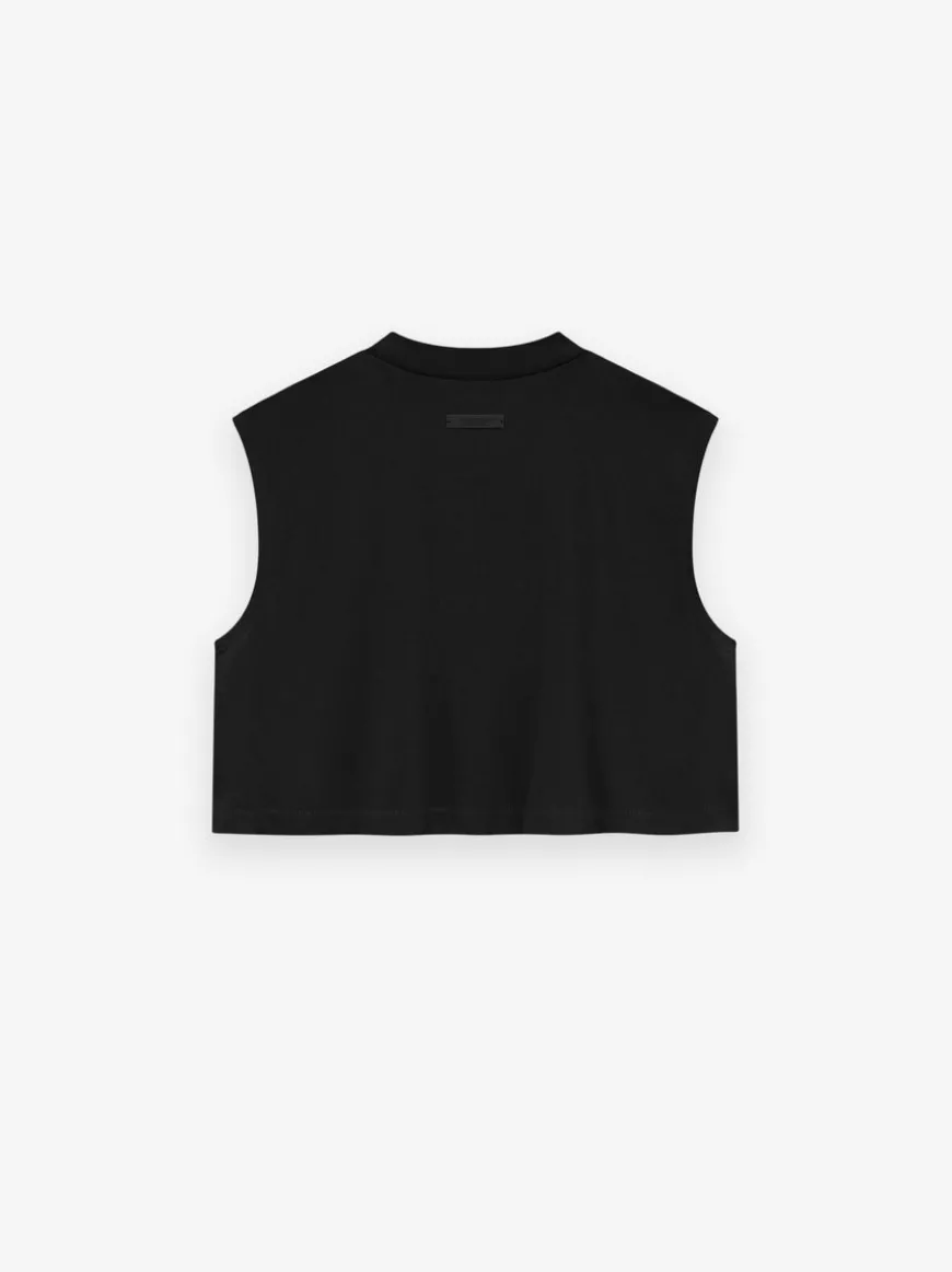 Womens Tri-Blend Cropped Muscle Tee