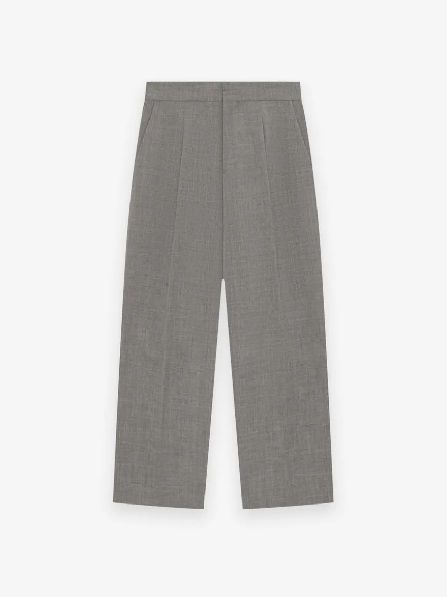 Wool Canvas Wide Leg Trousers
