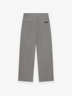 Wool Canvas Wide Leg Trousers