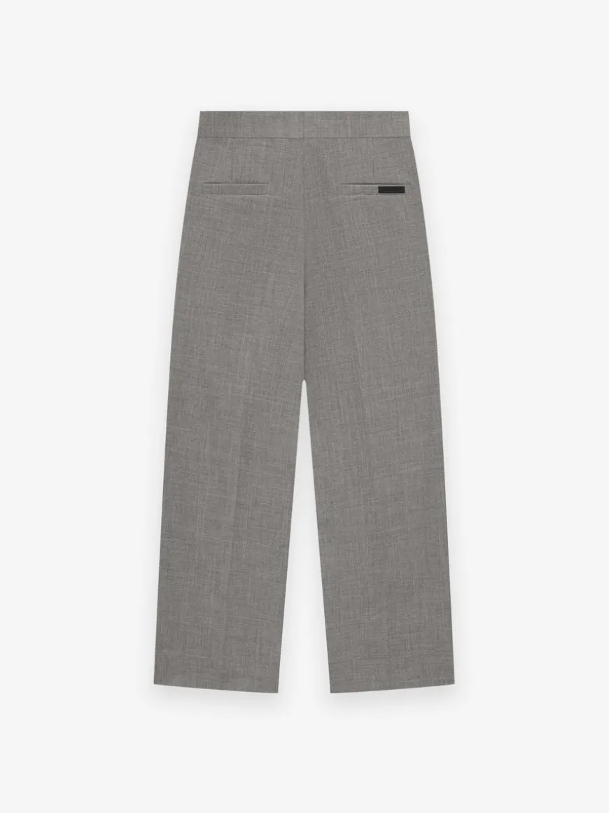 Wool Canvas Wide Leg Trousers