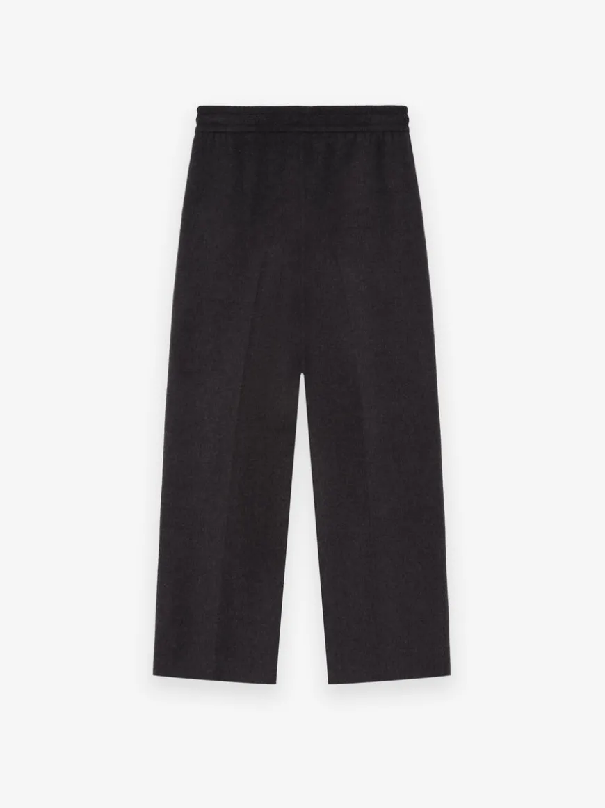 Wool Cashmere Drawstring Wide Leg Pant