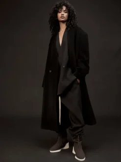 Wool Cashmere Relaxed Lapelless Blazer