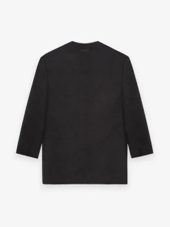 Wool Cashmere Relaxed Lapelless Blazer
