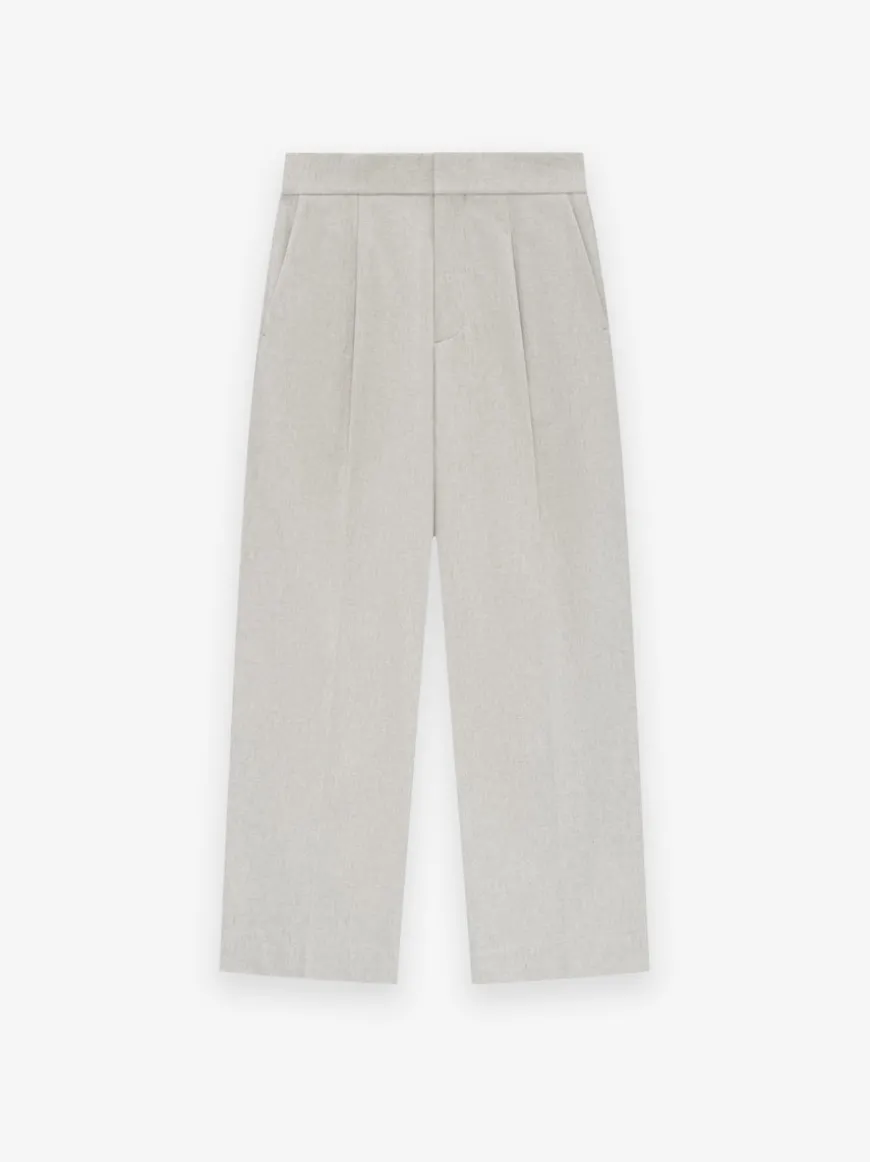 Wool Flannel Wide Leg Trousers