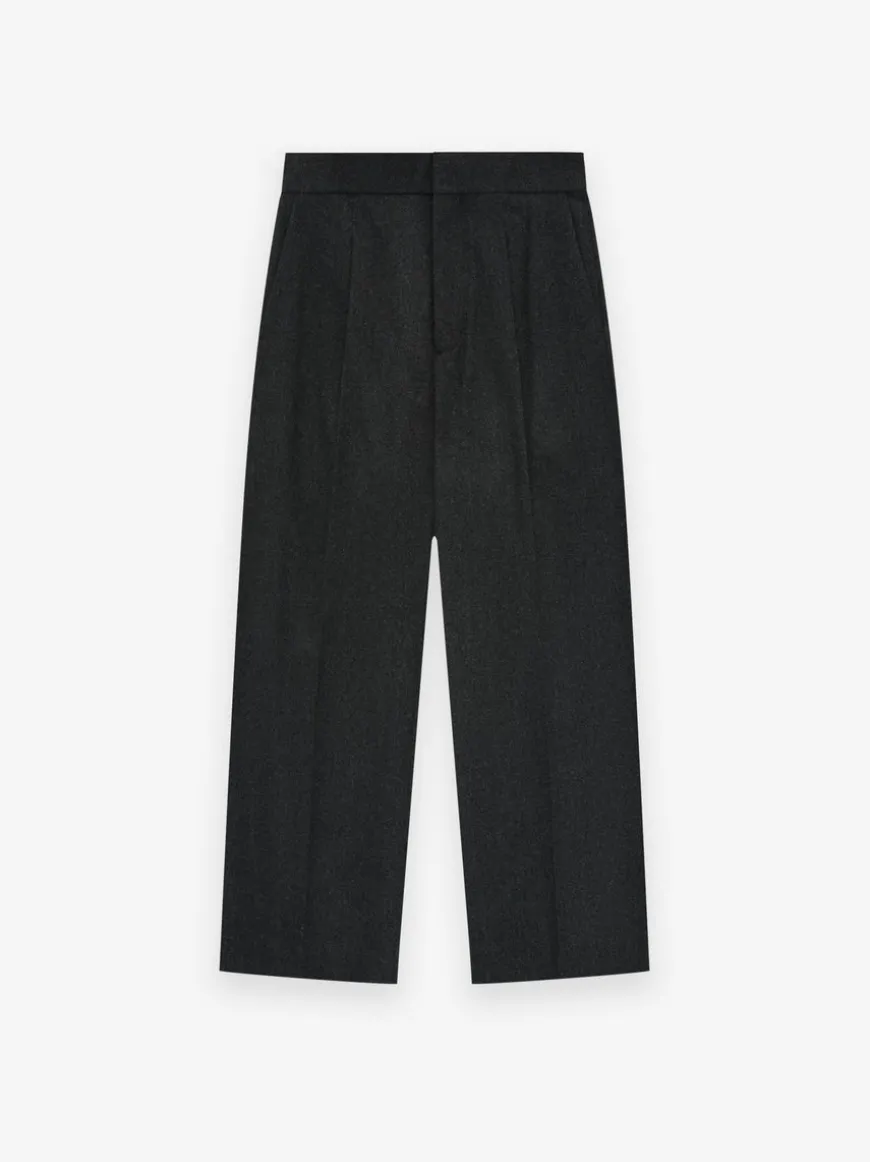 Wool Flannel Wide Leg Trousers