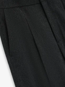 Wool Flannel Wide Leg Trousers