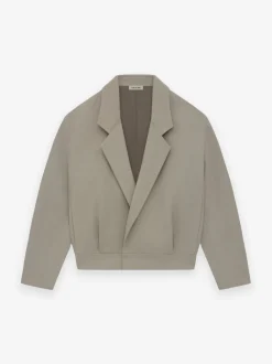 Wool Gabardine Notch Lapel Jacket