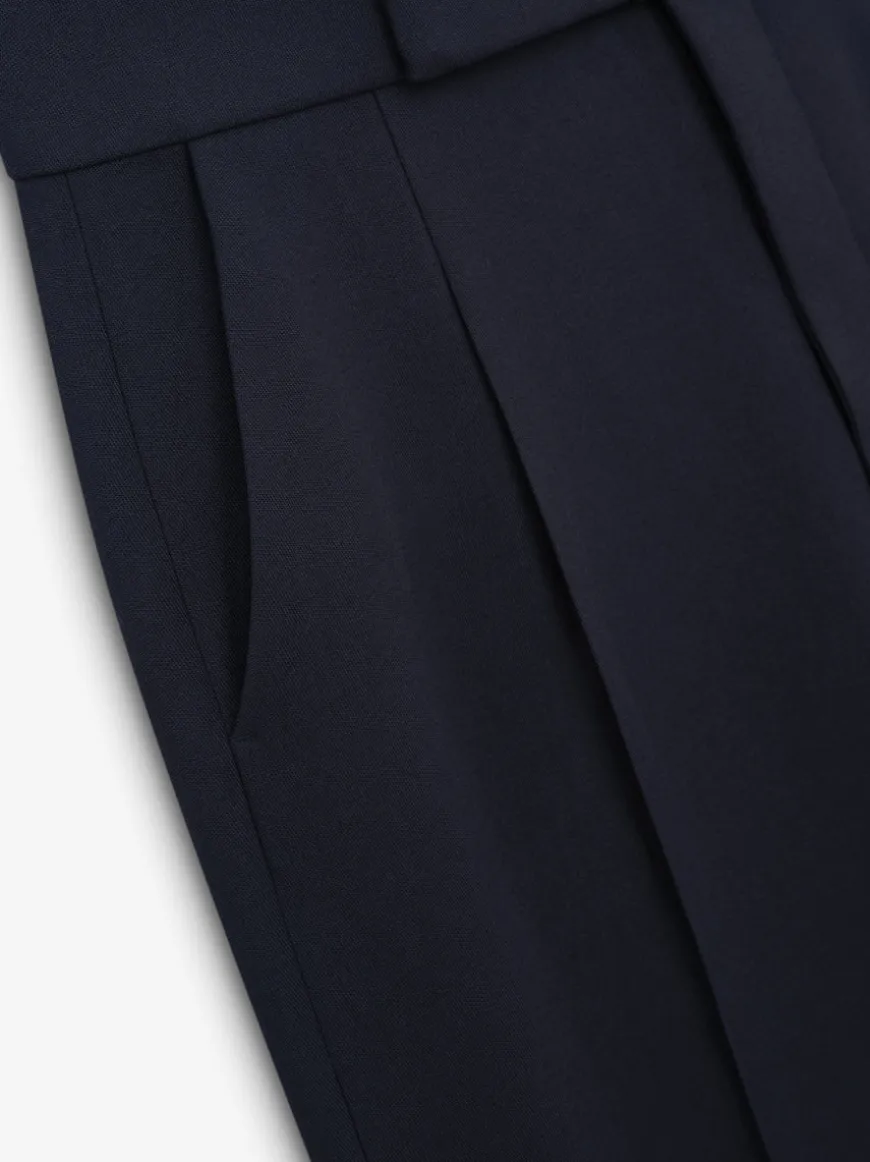 Wool Gabardine Single Pleat Trouser
