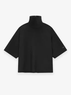 Wool Mohair High Neck Short Sleeve Shirt
