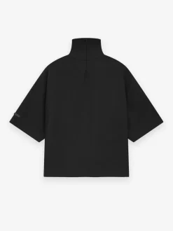 Wool Mohair High Neck Short Sleeve Shirt