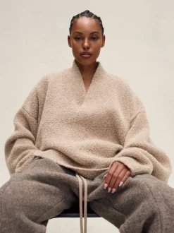 Wool Mohair V-Neck Sweater
