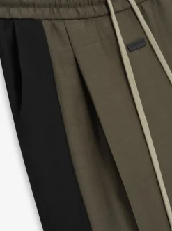 Wool Silk Side Stripe Pants